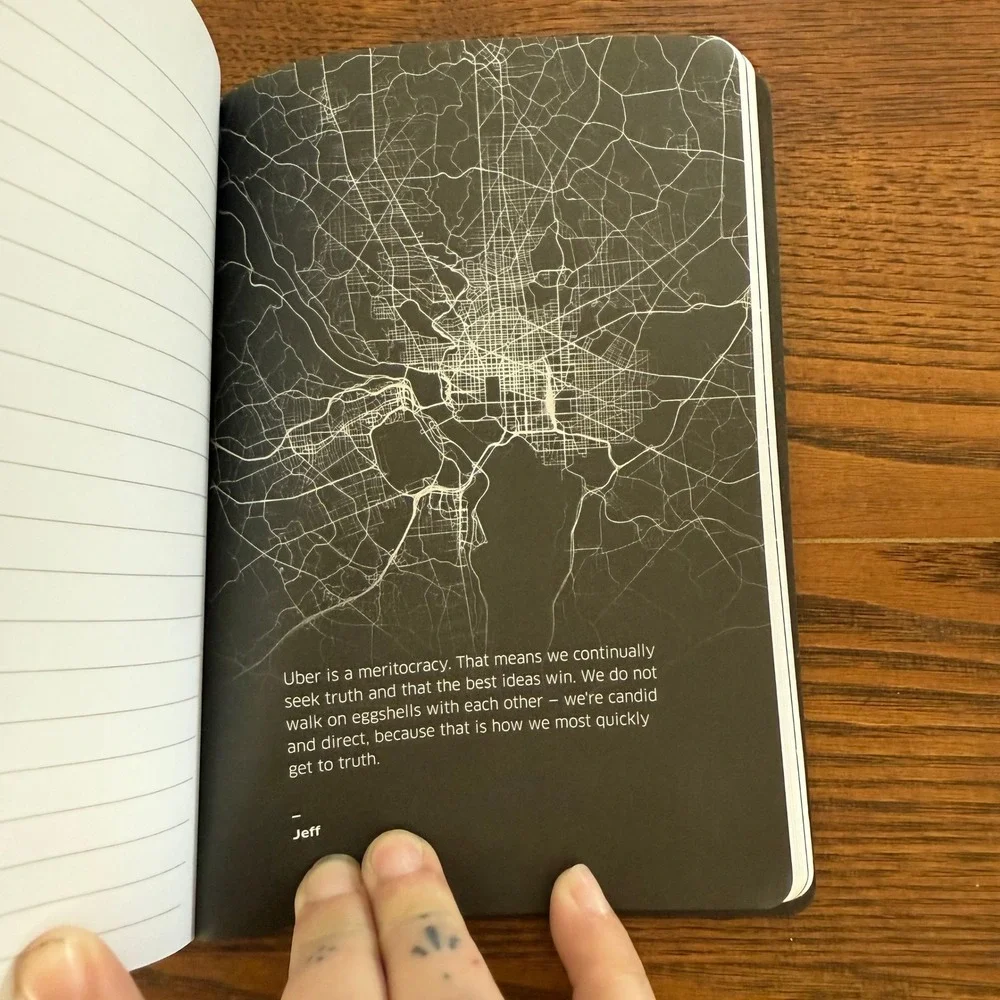 Uber Branded Notebook Journal‎ Gray Map City Design Elastic Band